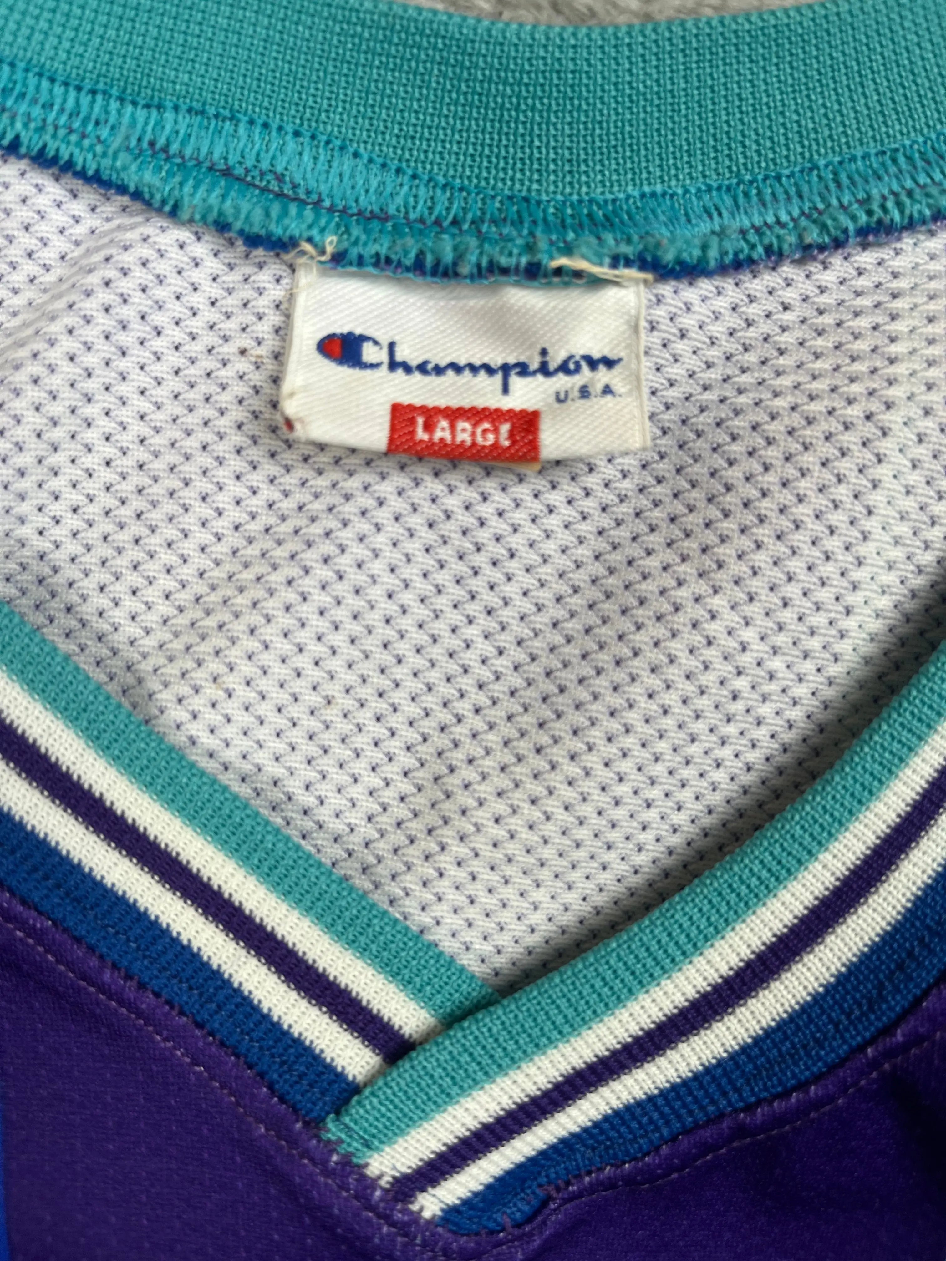 Alonzo Mourning #33 - Charlotte Hornets Alternate 1994-1995 - Champion (L) - Maillot NBA Champion