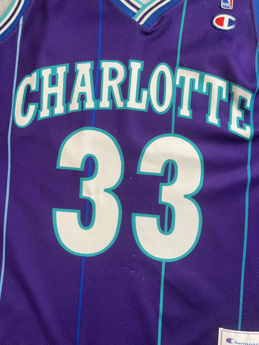 Alonzo Mourning #33 - Charlotte Hornets Alternate 1994-1995 - Champion (M) - Maillot NBA Champion