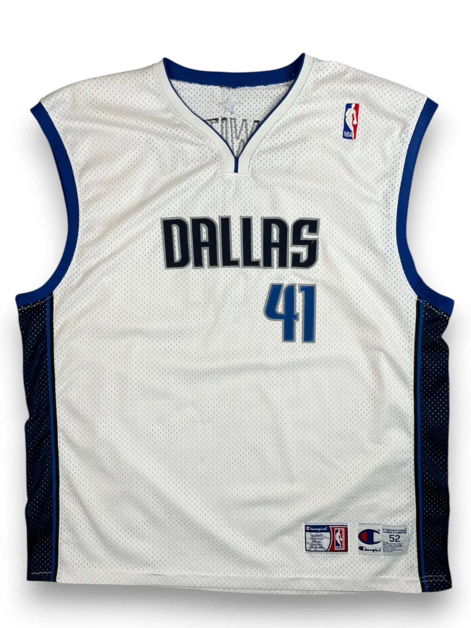 Dirk Nowitzki #41 - Dallas Mavericks Home 2002-2010 - Champion (XXL) - Maillot NBA