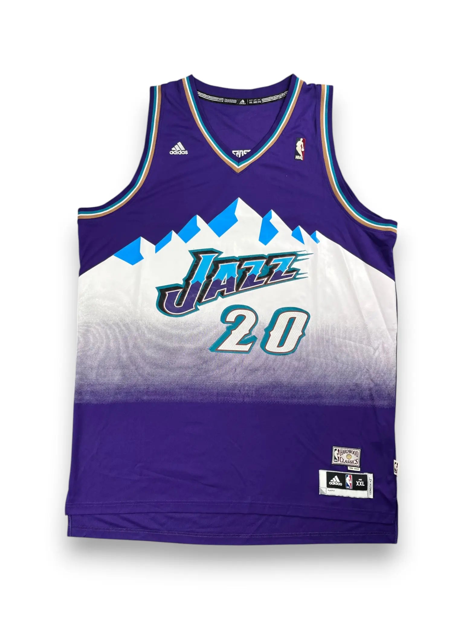 Gordon Hayward #20 - Utah Jazz Hardwood Classics - Adidas Throwback (XXL) - Maillot NBA