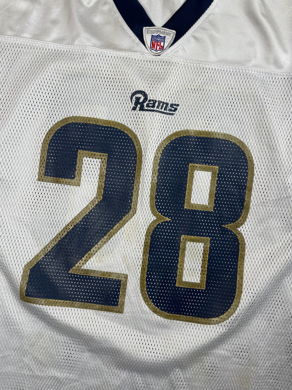 Marshall Faulk #28- Saint-Louis Rams Away 1999-2005 - Reebok (XL) Reebok