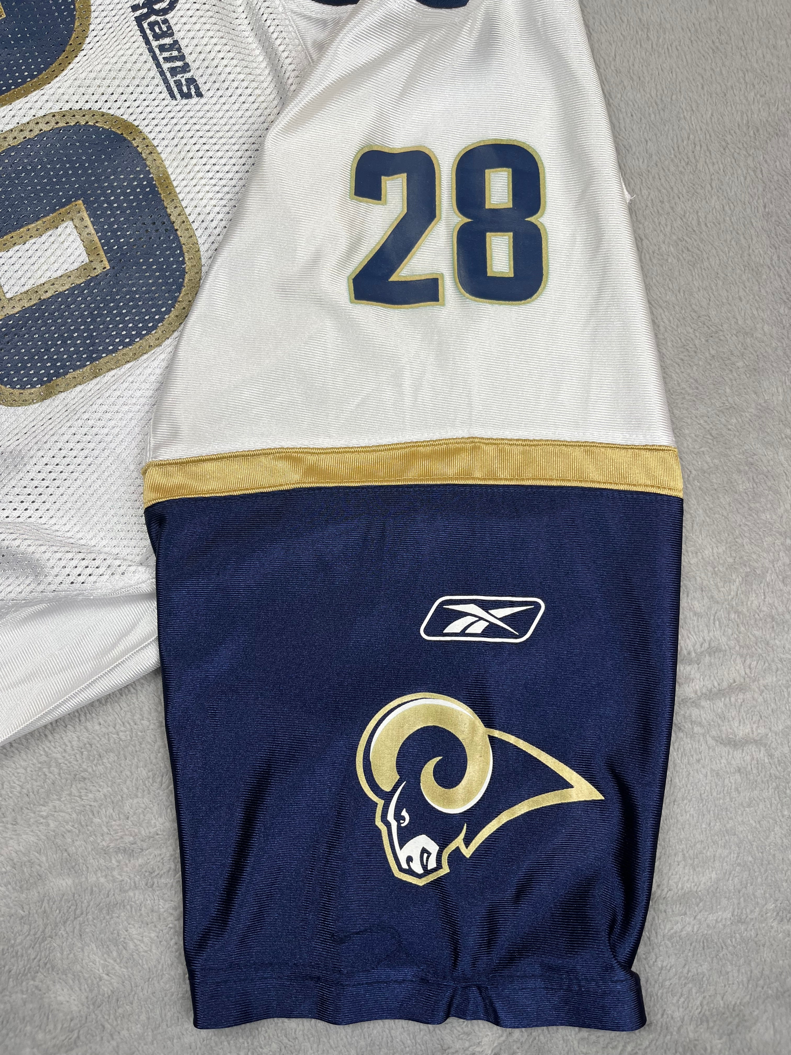 Marshall Faulk #28- Saint-Louis Rams Away 1999-2005 - Reebok (XL) Reebok