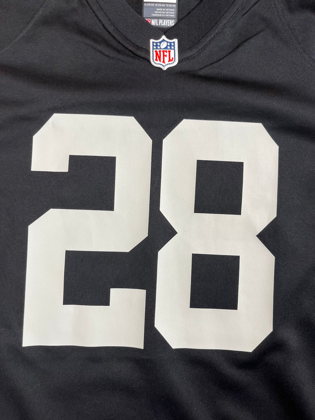 Josh Jacobs #28 - Oakland/Las Vegas Raiders 2019-2023 - Nike (S) (XL Youth) Nike