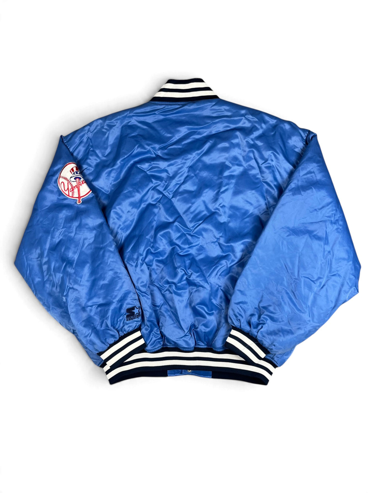 Veste vintage - Bomber teddy épais satin brodé MLB New York Yankees - Starter (3XL)