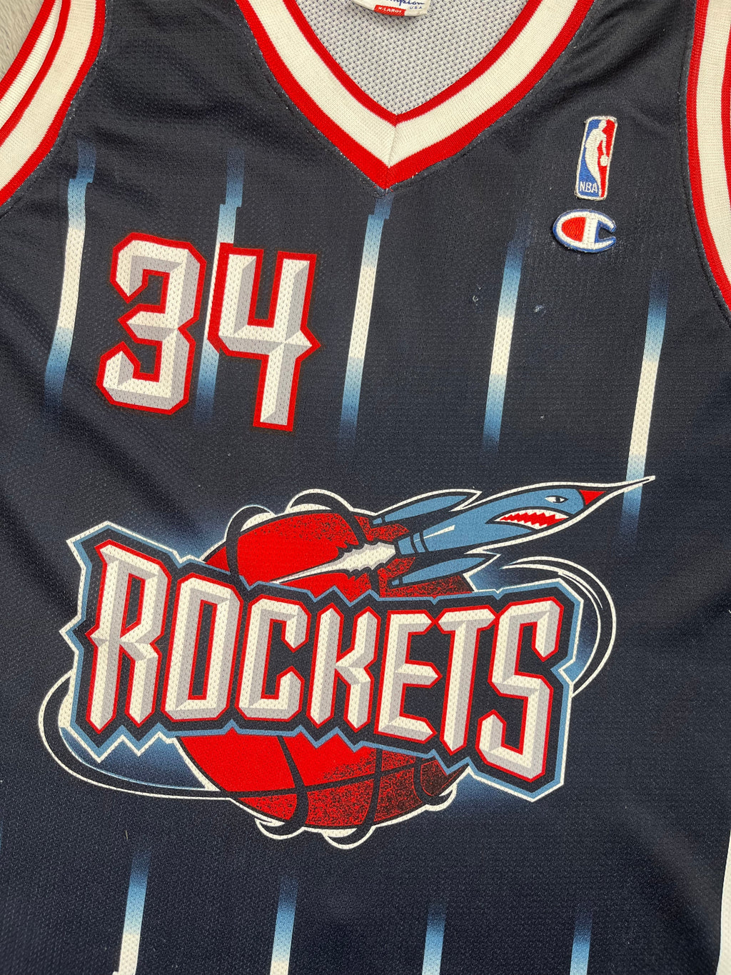 Hakeem Olajuwon #34 - Houston Rockets Away 1996-2001 - Champion (XL) Champion