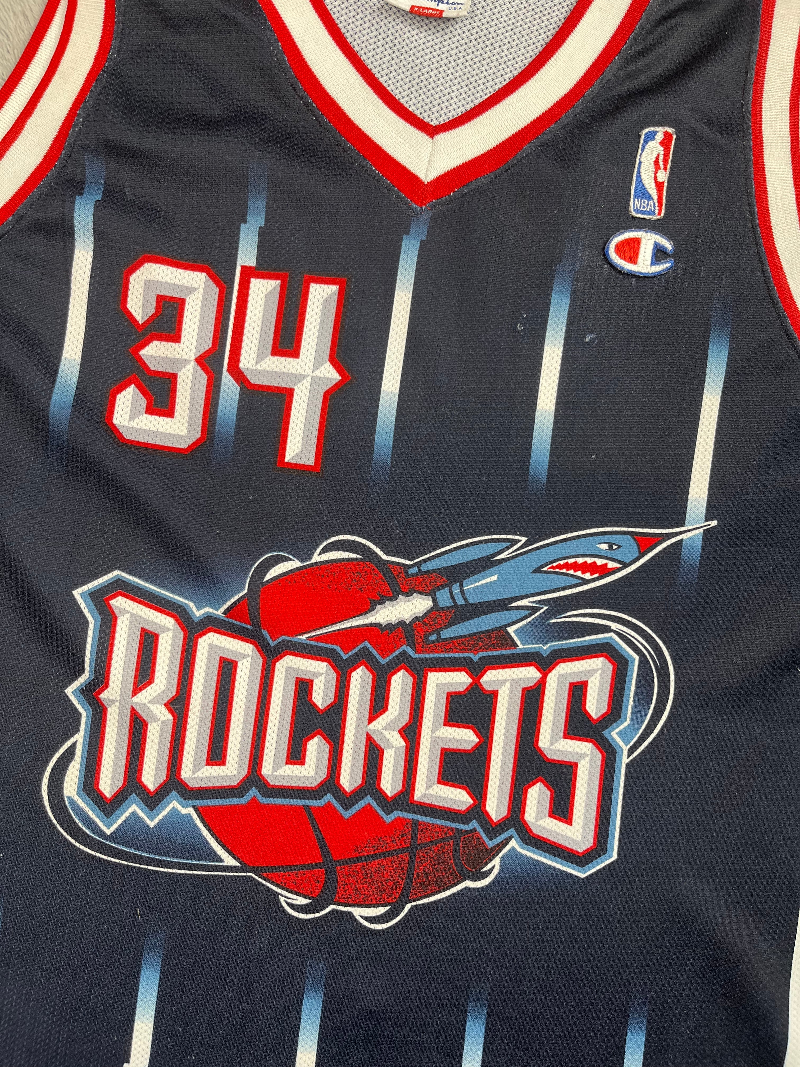 Hakeem Olajuwon #34 - Houston Rockets Away 1996-2001 - Champion (XL) Champion