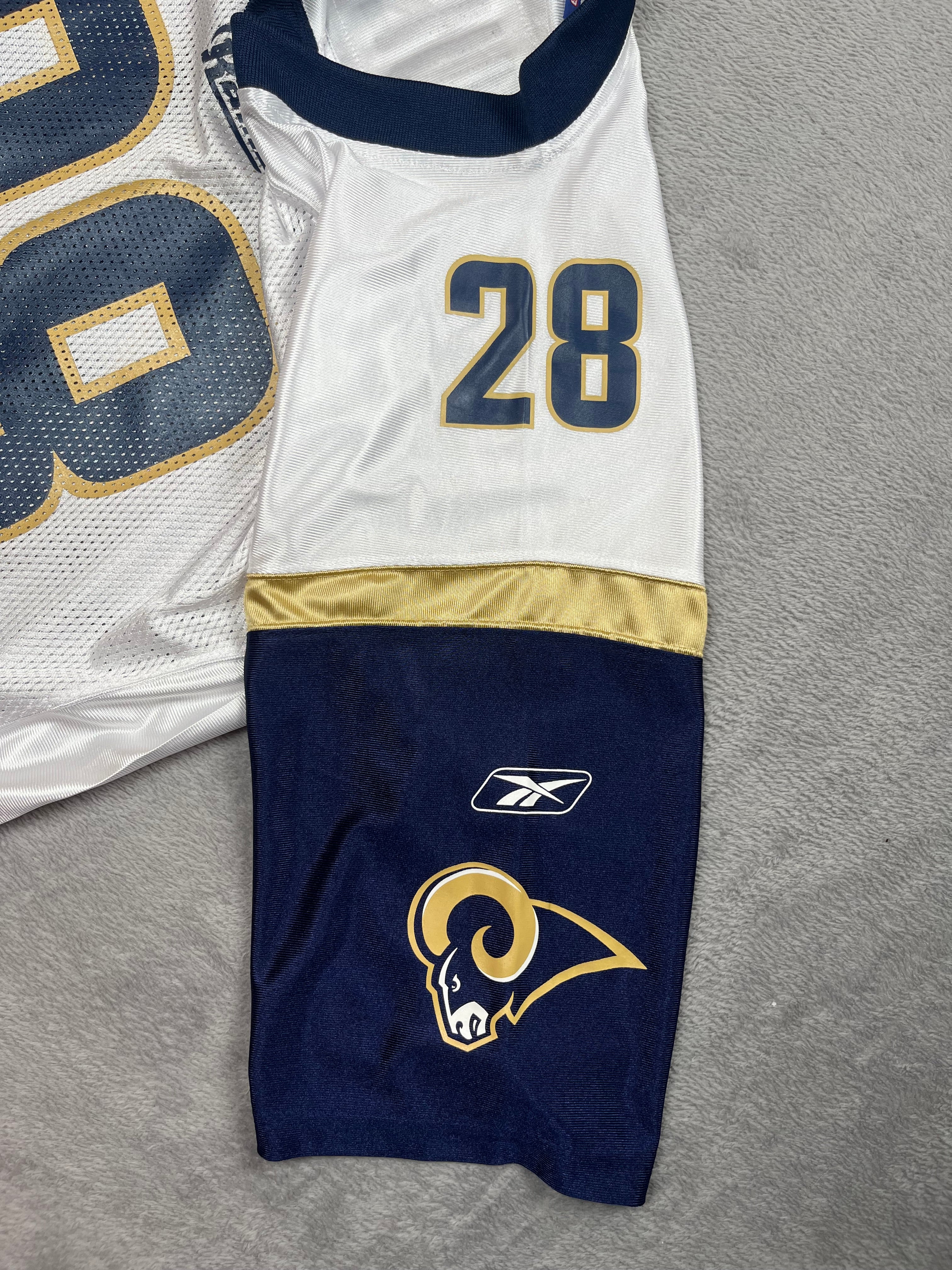 Marshall Faulk #28- Saint-Louis Rams Away 1999-2005 - Reebok (XL) - Maillot NFL (Copie) Reebok