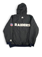 Veste vintage - Veste doudoune épaisse full zip logo brodé NFL Oakland Raiders - Starter (L)
