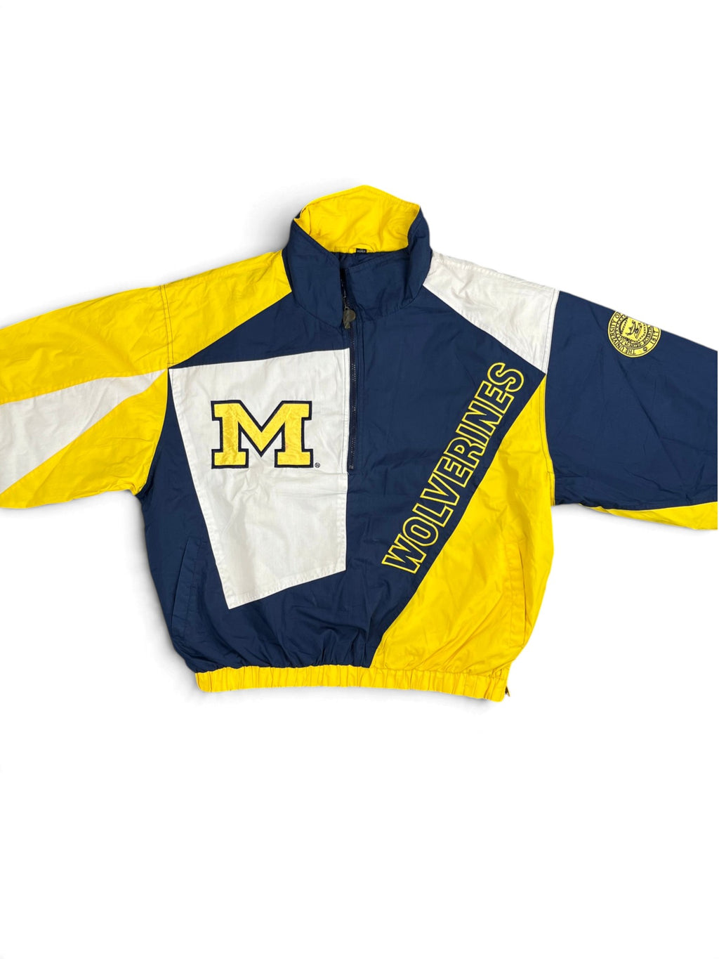 Veste vintage - Veste half zip big logo brodé NCAA Michigan Wolverines - Pro Player (XL)