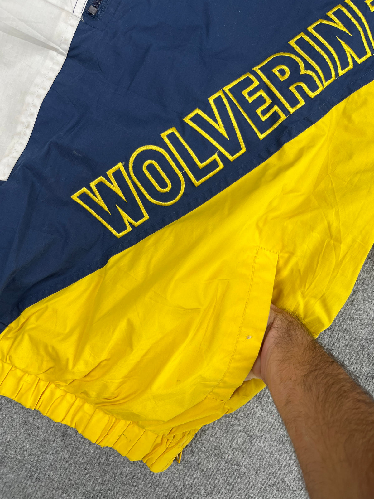 Veste vintage - Veste half zip big logo brodé NCAA Michigan Wolverines - Pro Player (XL)