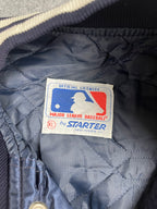 Veste vintage - Bomber teddy satin brodé MLB New York Yankees - Starter (XL)