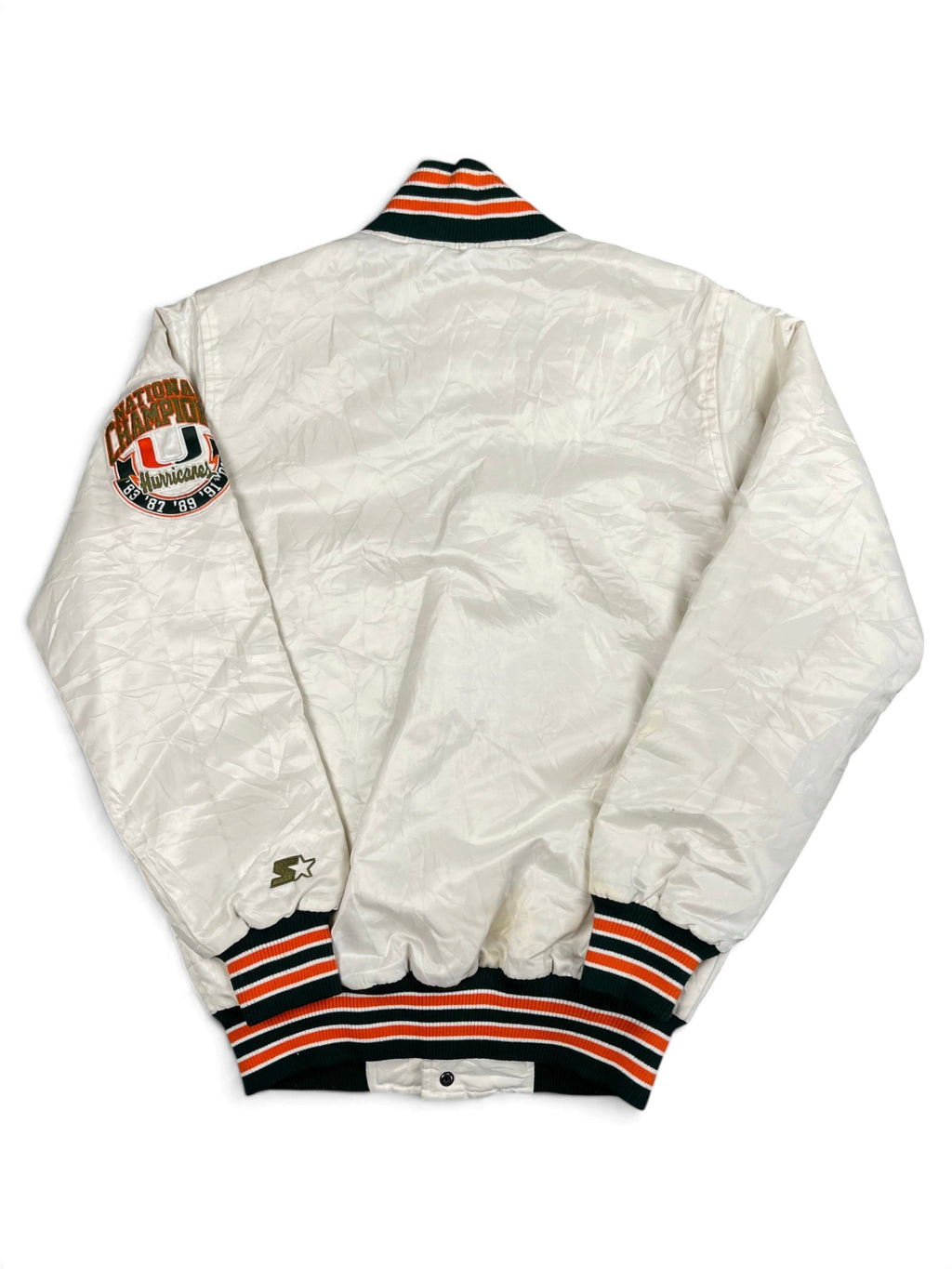 Veste vintage - Bomber teddy satin brodé NCAA Miami Hurricanes - Starter (S)