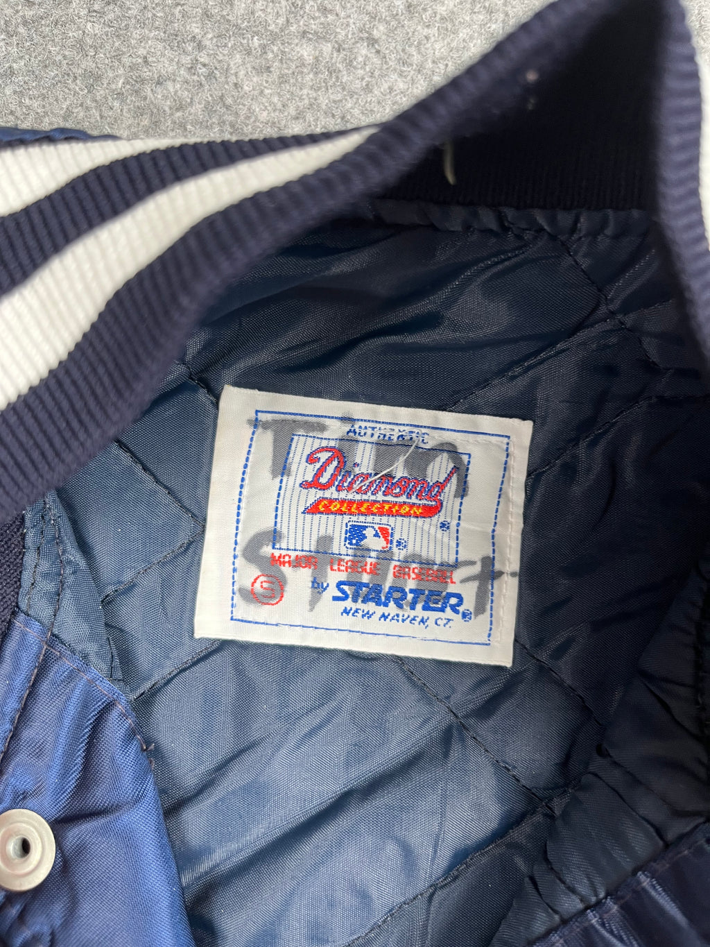 Veste vintage - Bomber teddy satin brodé MLB New York Yankees - Starter (S)