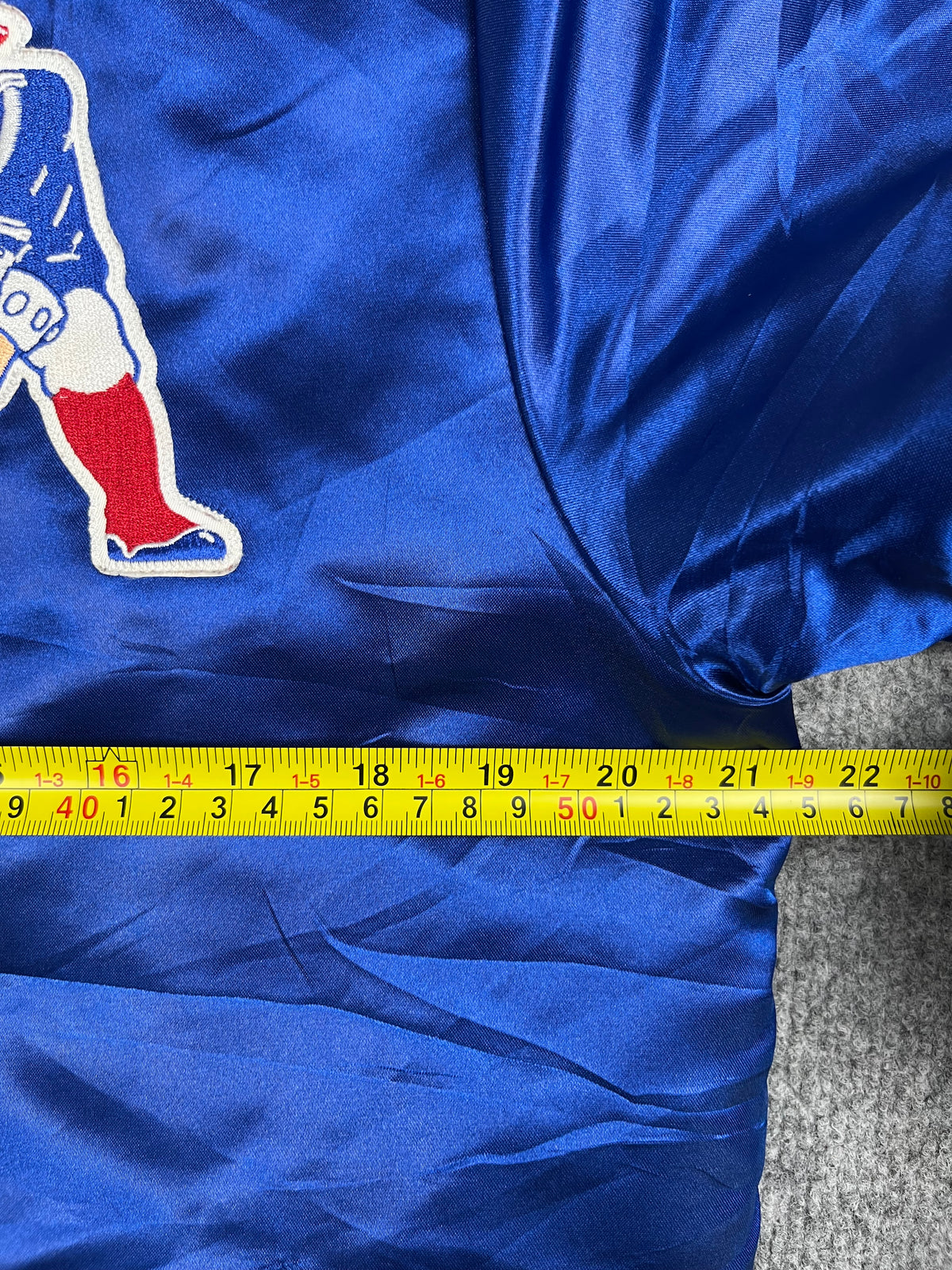 Veste vintage - Bomber teddy satin brodé NFL New England Patriots - Mitchell & Ness (S)