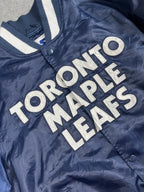 Veste vintage - Bomber teddy satin brodé NHL Toronto Maple Leafs - Starter (XL)