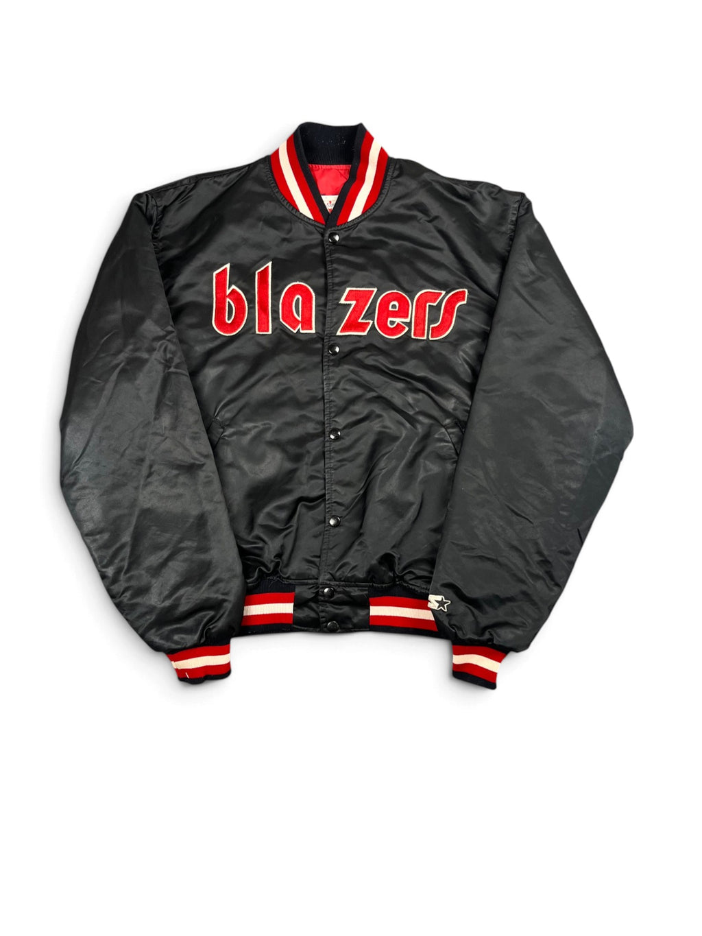 Veste vintage - Bomber teddy satin brodé NBA Portland Trail Blazers - Starter (XL)