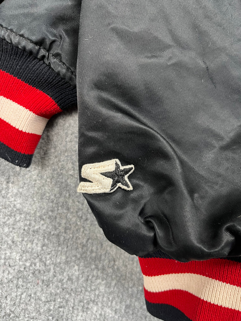 Veste vintage - Bomber teddy satin brodé NBA Portland Trail Blazers - Starter (XL)