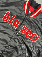 Veste vintage - Bomber teddy satin brodé NBA Portland Trail Blazers - Starter (XL)