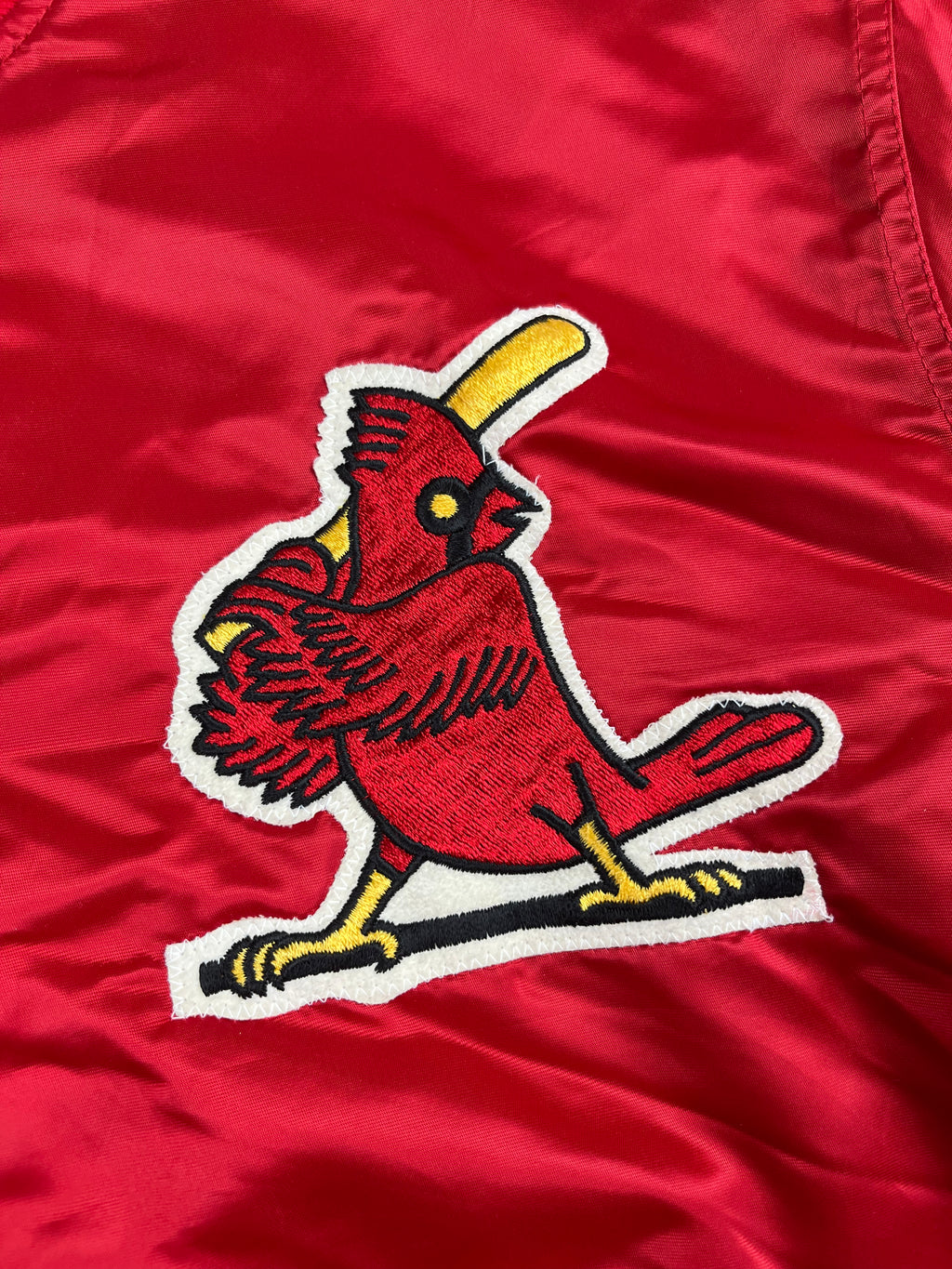 Veste vintage - Bomber teddy satin brodé MLB Saint-Louis Cardinals - Starter (XL)