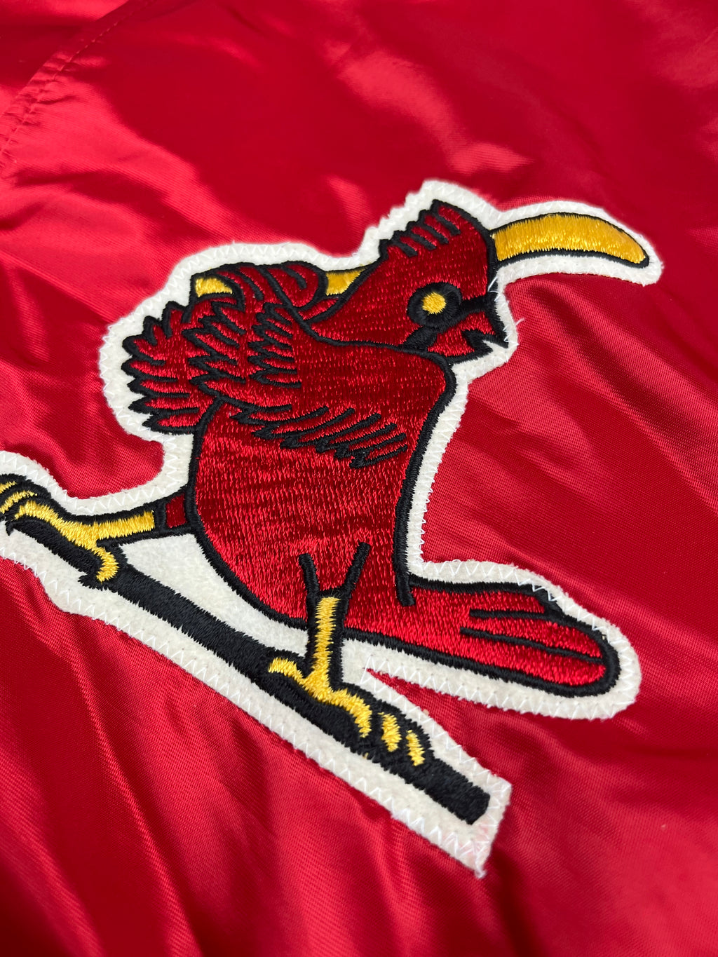 Veste vintage - Bomber teddy satin brodé MLB Saint-Louis Cardinals - Starter (XL)
