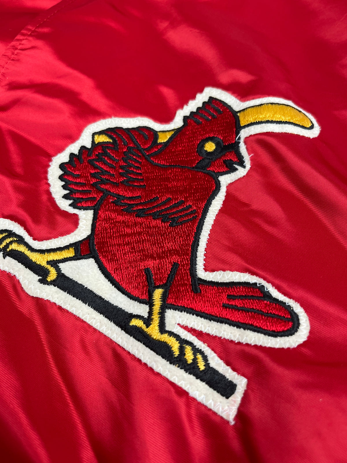 Veste vintage - Bomber teddy satin brodé MLB Saint-Louis Cardinals - Starter (XL)