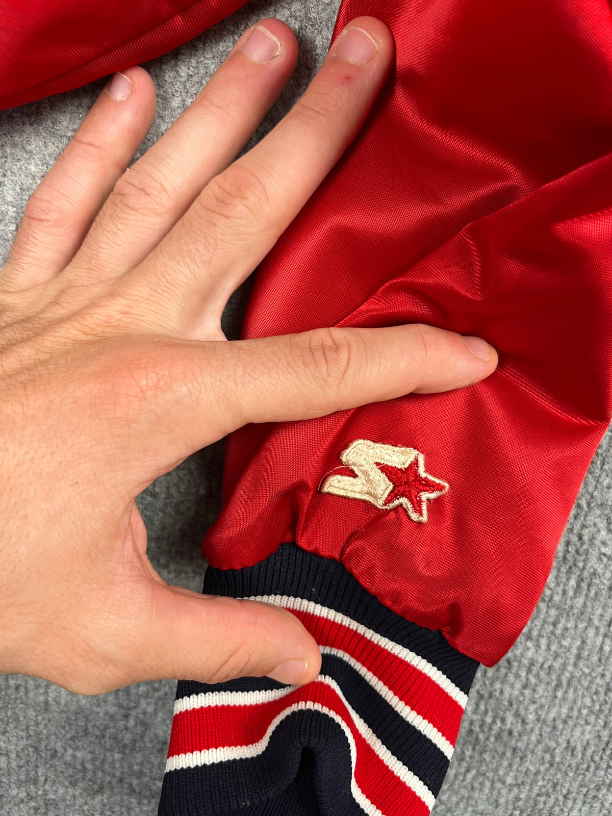 Veste vintage - Bomber teddy satin brodé MLB Saint-Louis Cardinals - Starter (XL)