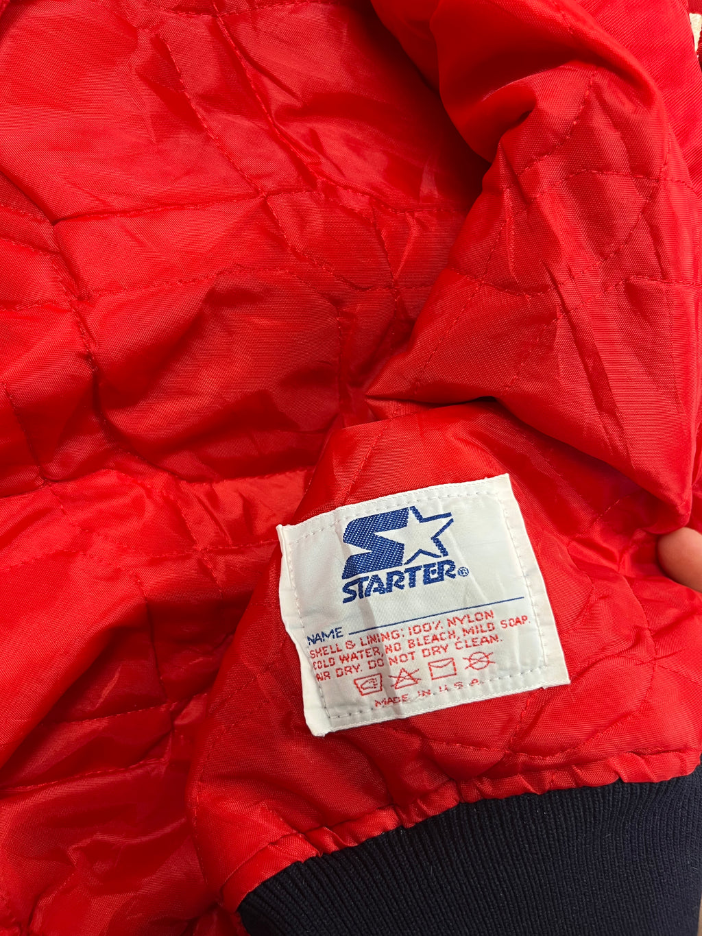 Veste vintage - Bomber teddy satin brodé MLB Saint-Louis Cardinals - Starter (XL)