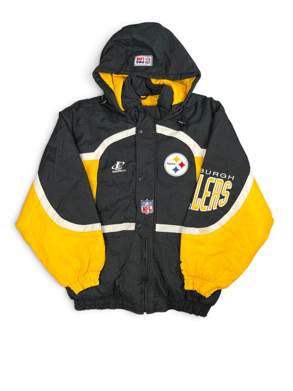 Veste vintage - Doudoune épaisse big logo brodé NFL Pittsburgh Steelers - Logo Athletic (L)