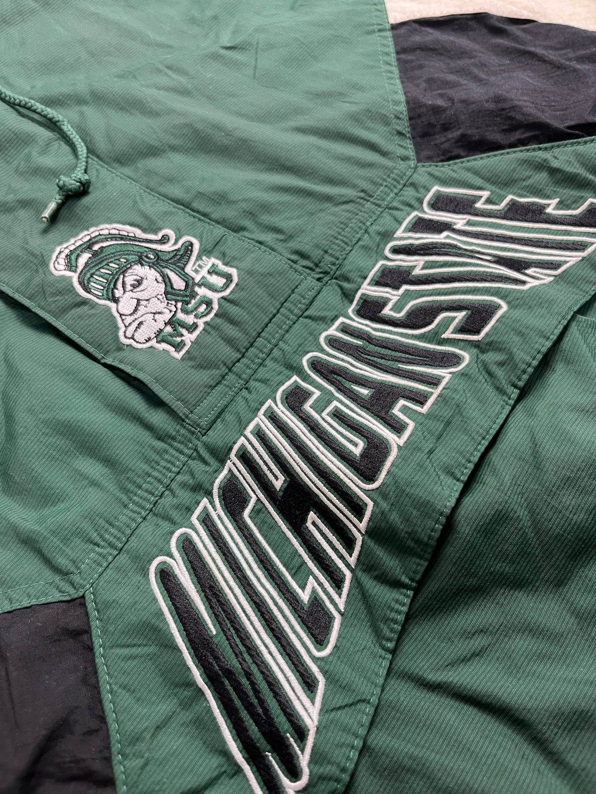 Veste vintage - Veste half zip pullover logo brodé NCAA Michigan State Spartans - Starter (XXL)
