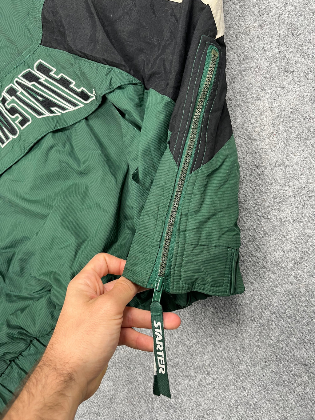 Veste vintage - Veste half zip pullover logo brodé NCAA Michigan State Spartans - Starter (XXL)