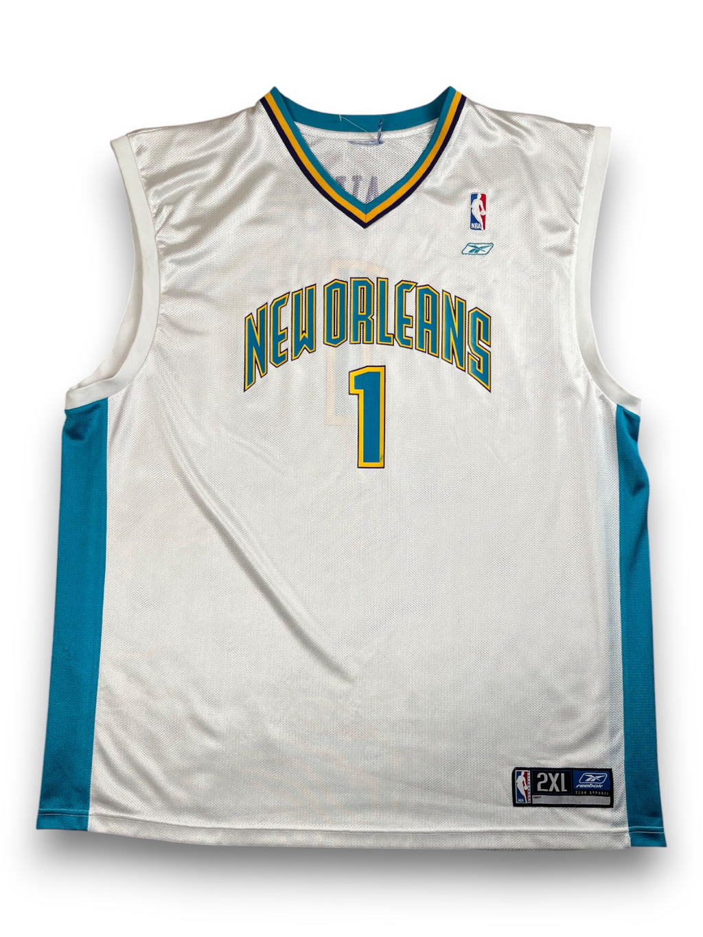 Baron Davis #1 - New Orleans Hornets Home 2003-2005 - Reebok (XXL) - Maillot NBA Reebok