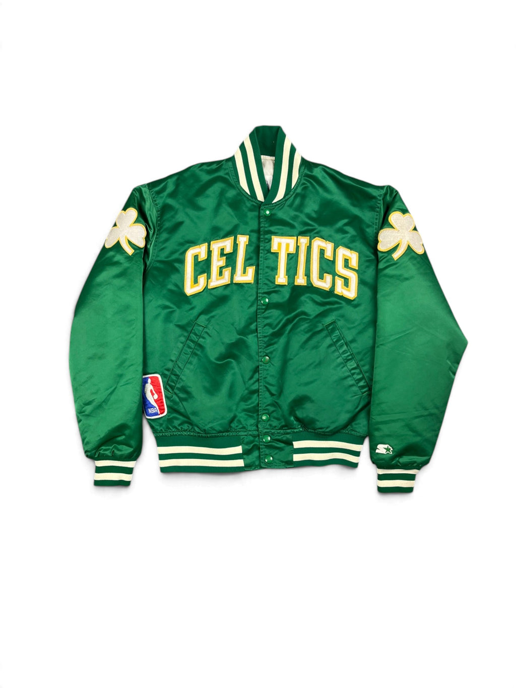 Veste vintage - Bomber teddy satin brodé NBA Boston Celtics - Starter (M)