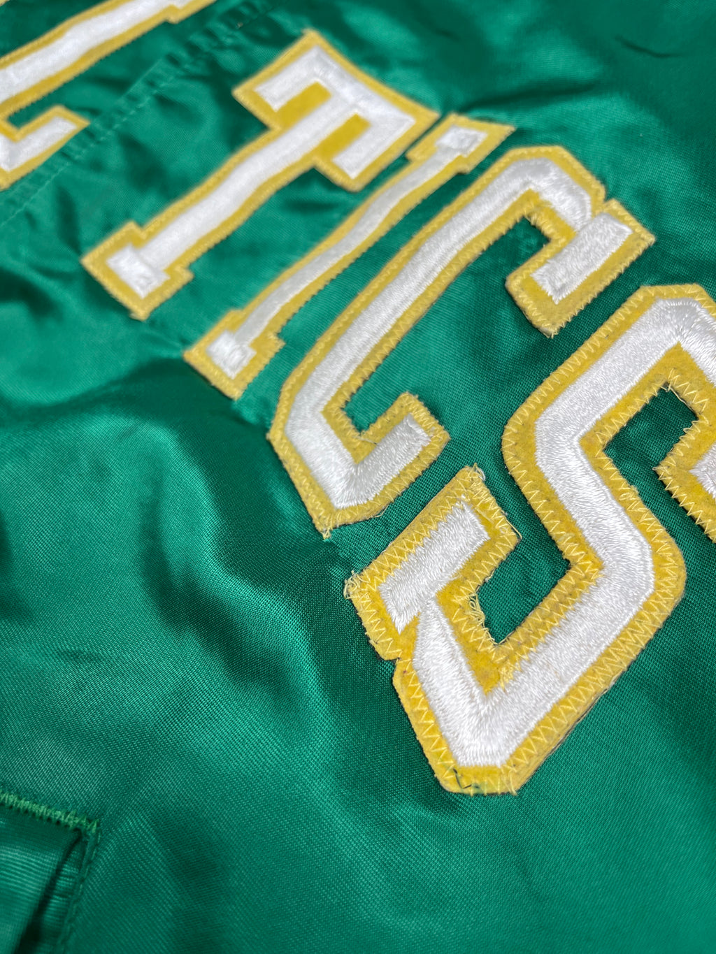 Veste vintage - Bomber teddy satin brodé NBA Boston Celtics - Starter (M)
