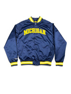 Veste vintage - Bomber teddy satin brodé NCAA Michigan Wolverines- Mitchell & Ness (M)