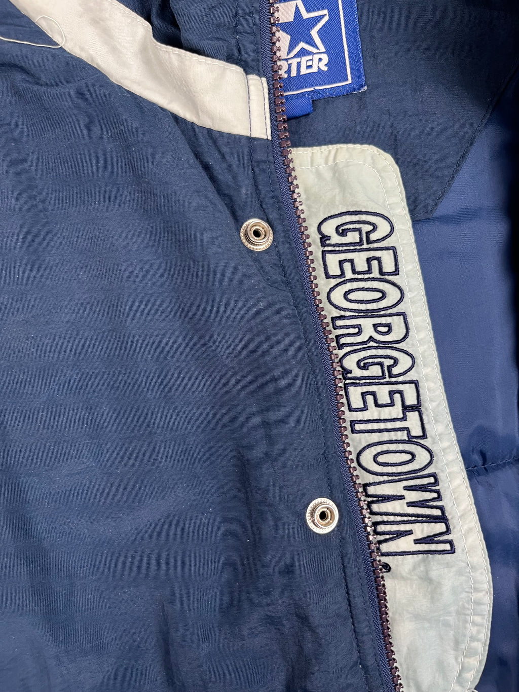 Veste vintage - Veste full zip épaisse logo brodé NCAA Georgetown Bulldogs  - Starter (L)