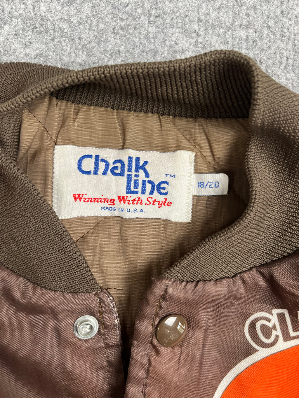 Veste vintage - Bomber teddy graphic NFL Cleveland Browns - Chalk Line (S/M)