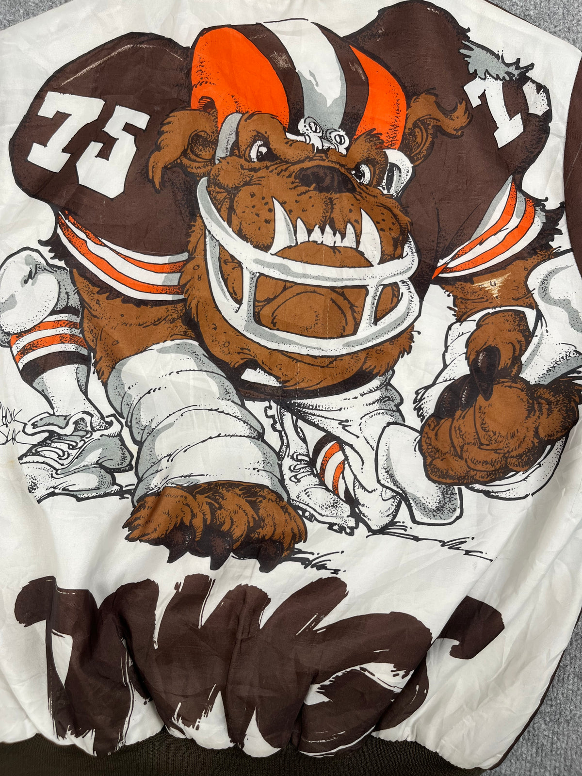 Veste vintage - Bomber teddy graphic NFL Cleveland Browns - Chalk Line (S/M)
