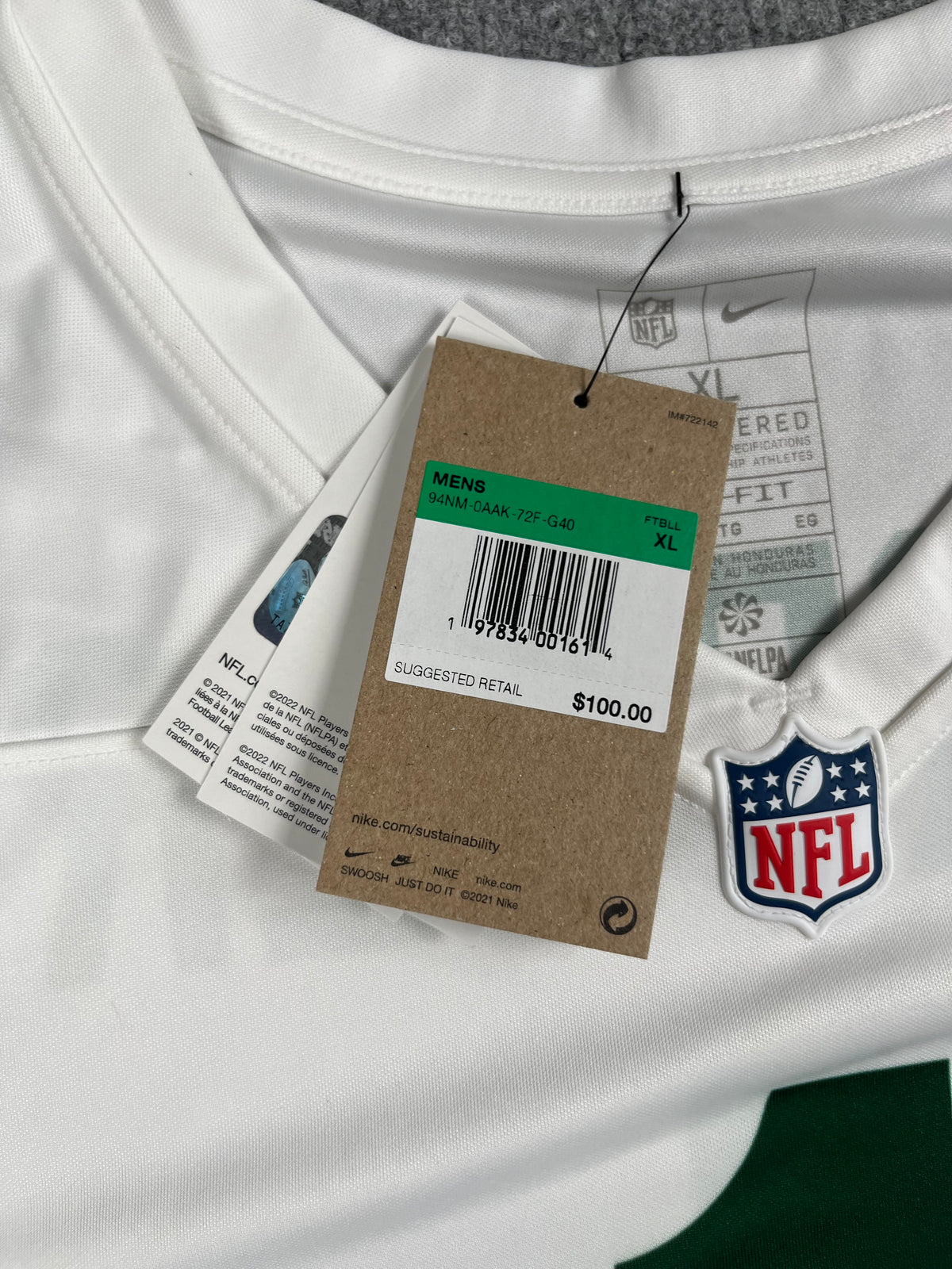 Sauce Gardner #1 - New York Jets Away 2022-2025 - Nike (XL) - Maillot NFL