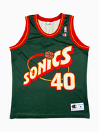 Shawn Kemp #40 - Seattle SuperSonics réversible 1996-1997 - Champion (M) - Maillot NBA