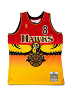 Steve Smith #8 - Atlanta Hawks Gold/Red Fadeaway 1996-1997 - Mitchell & Ness (L) - Maillot NBA