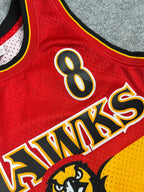 Steve Smith #8 - Atlanta Hawks Gold/Red Fadeaway 1996-1997 - Mitchell & Ness (L) - Maillot NBA