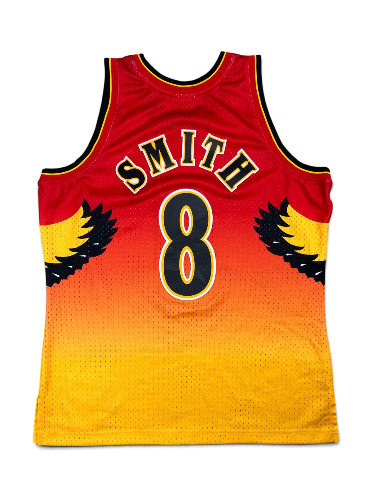Steve Smith #8 - Atlanta Hawks Gold/Red Fadeaway 1996-1997 - Mitchell & Ness (L) - Maillot NBA