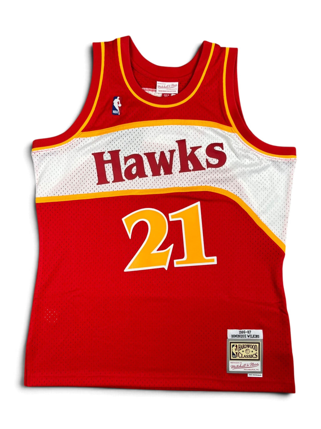 Dominique Wilkins #21 - Atlanta Hawks Away 1986-1987 - Mitchell & Ness (L) - Maillot NBA