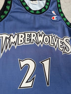Kevin Garnett #21 - Minnesota Timberwolves Away 1997-2007 - Champion (M) Champion
