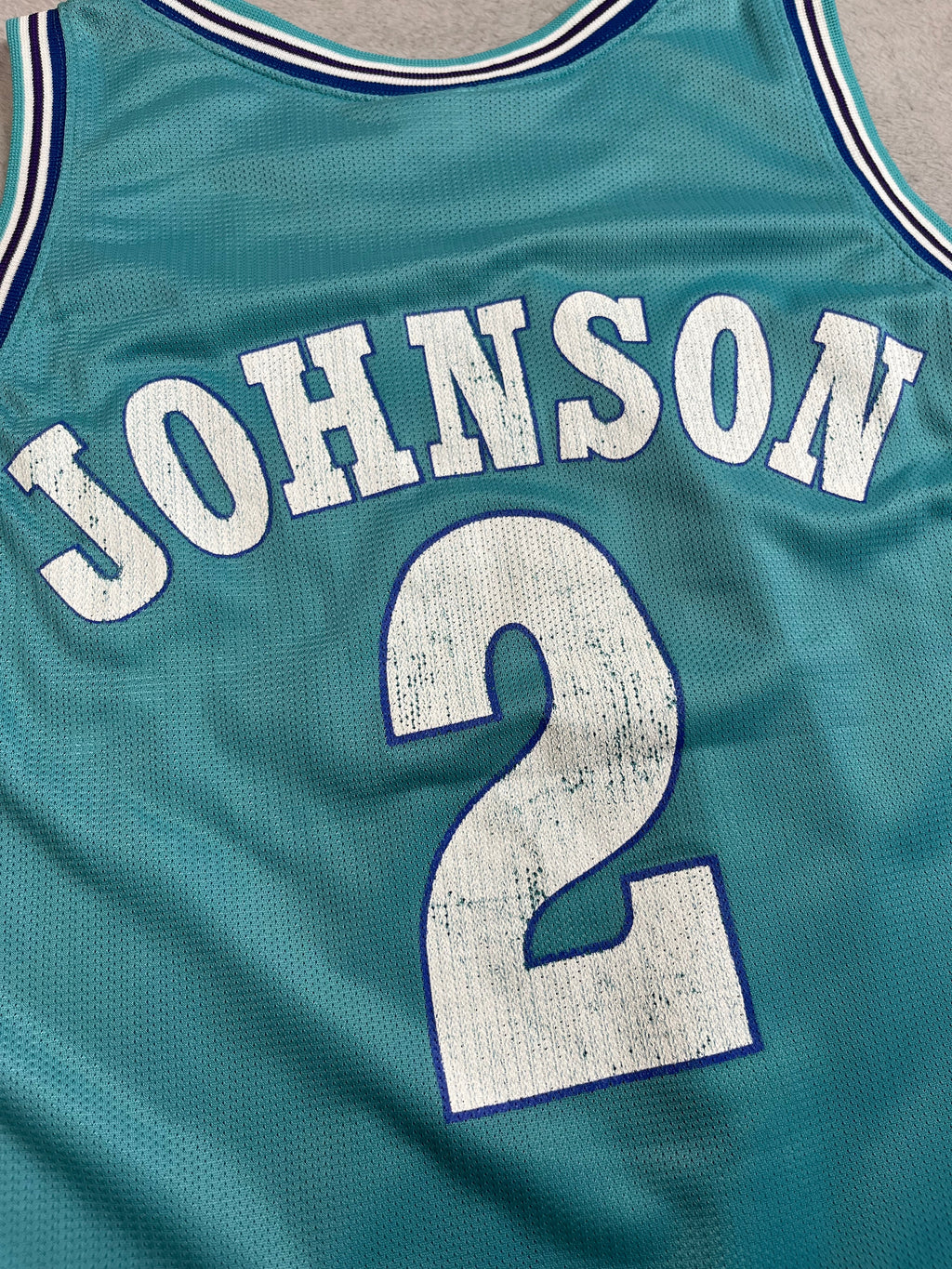 Larry Johnson #2 - Charlotte Hornets Away 1991-1996 - Champion (L) Champion