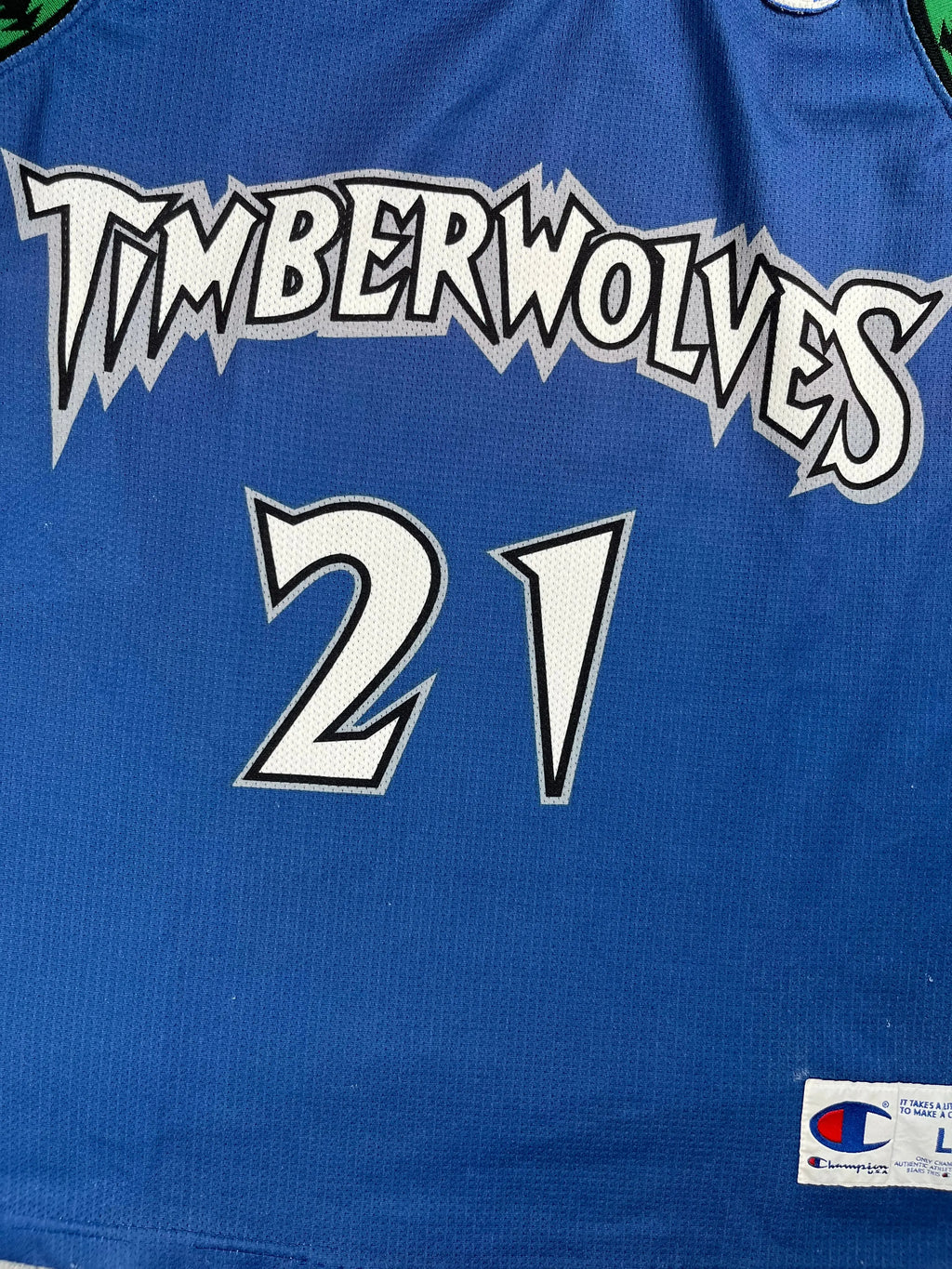 Kevin Garnett #21 - Minnesota Timberwolves Away 1997-2007 - Champion (L) - Maillot NBA