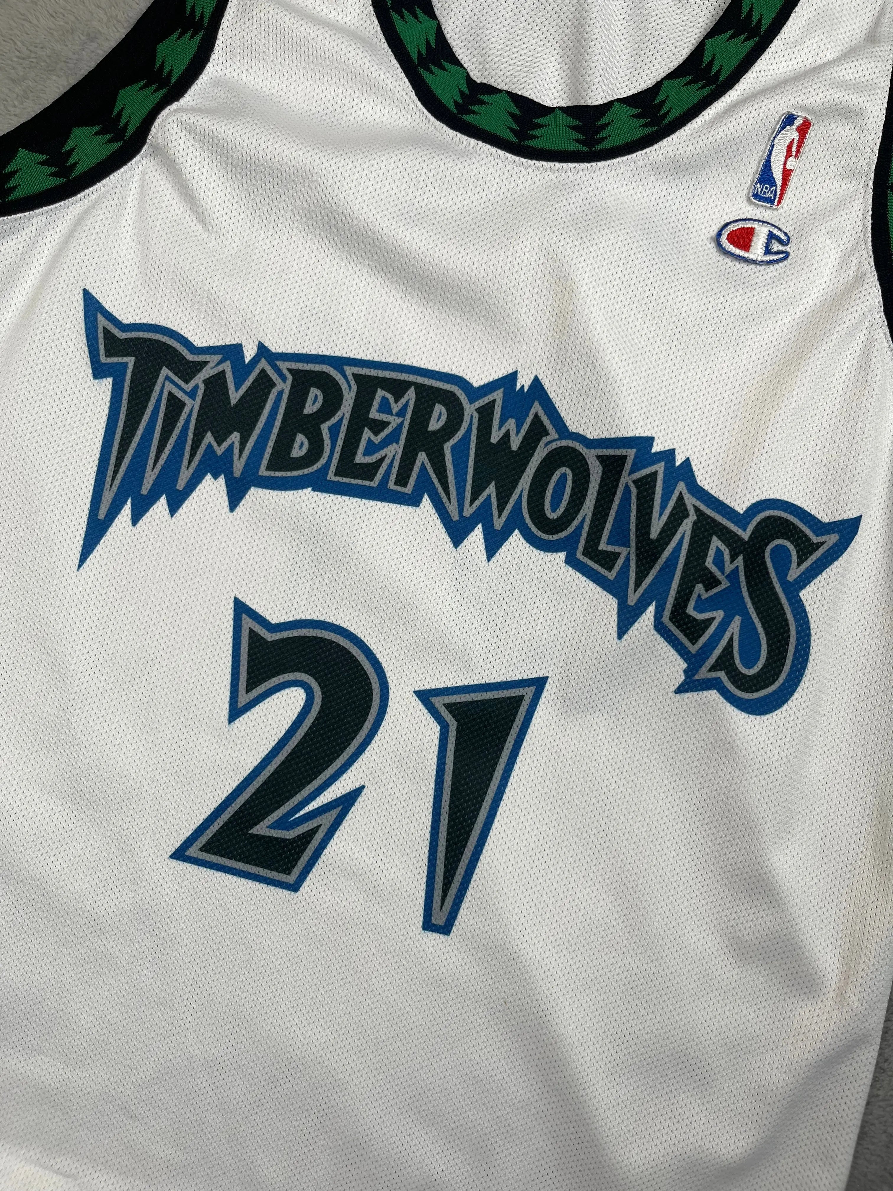 Kevin Garnett #21 - Minnesota Timberwolves Home 1997-2007 - Champion (XXL) - Maillot NBA Champion