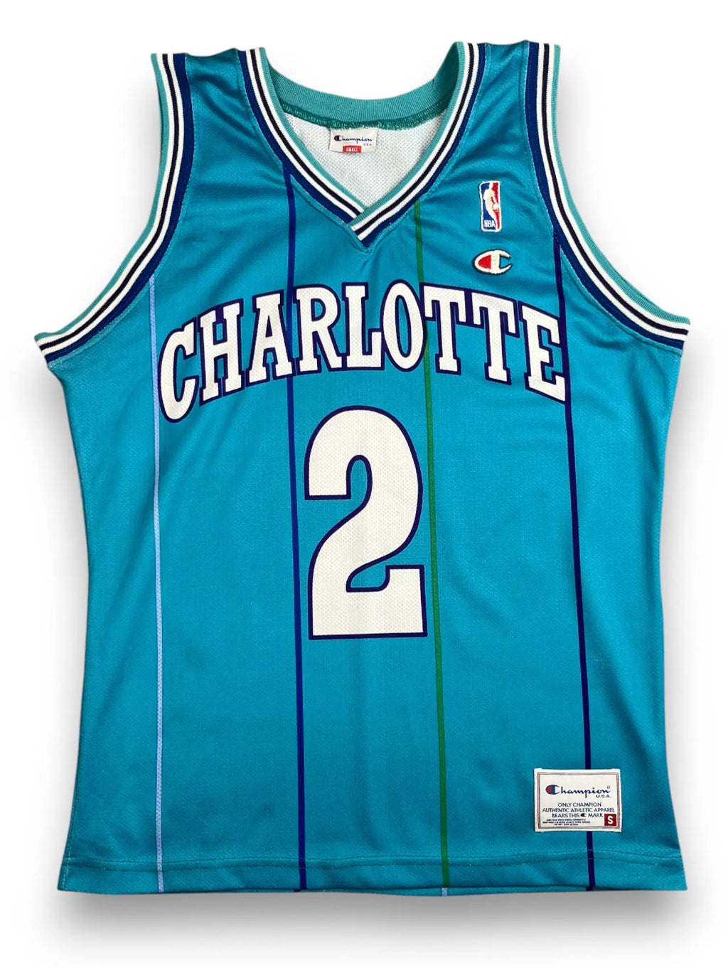 Larry Johnson #2 - Charlotte Hornets Away 1992-1996 - Champion (S) - Maillot NBA