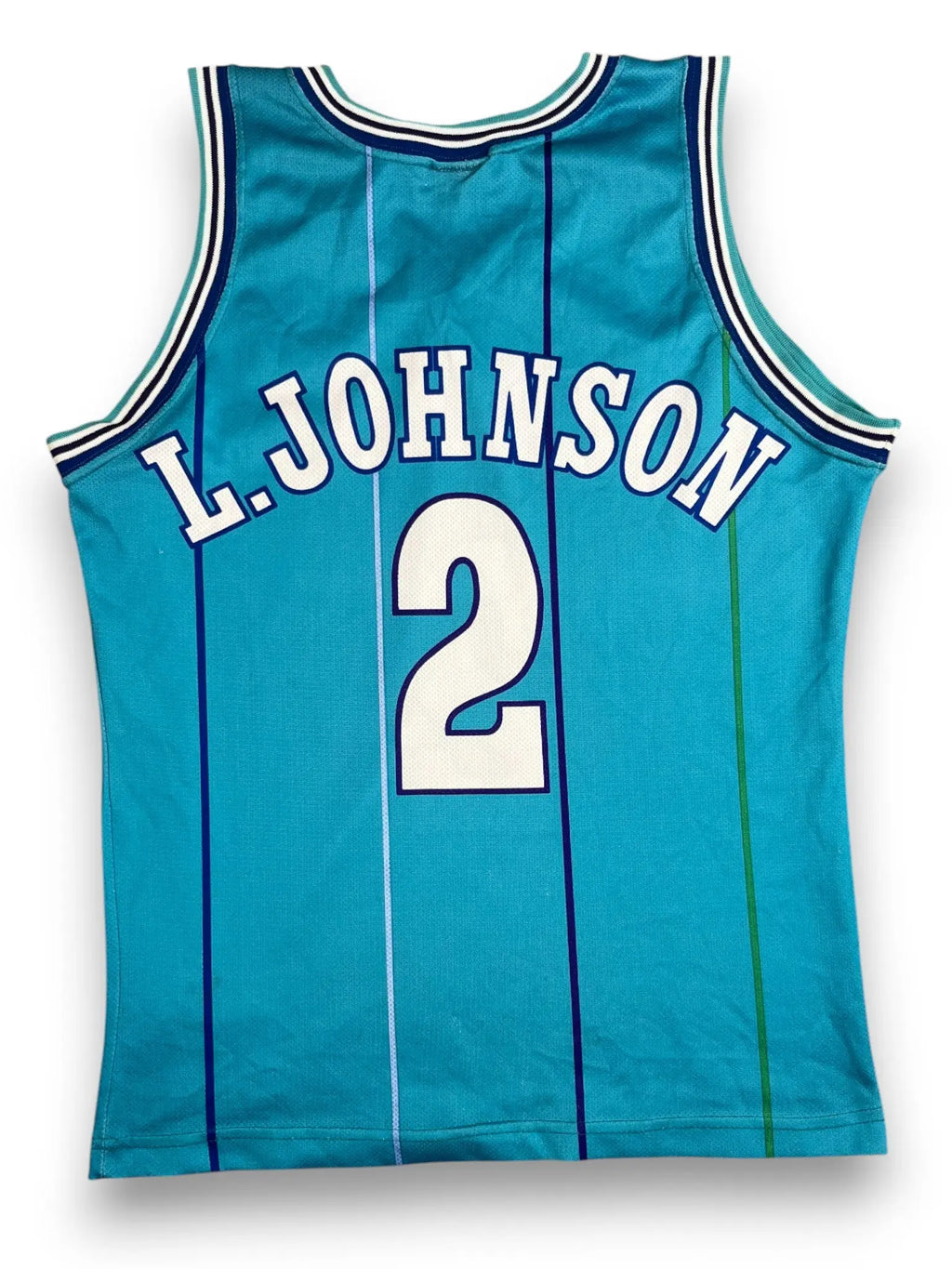 Larry Johnson #2 - Charlotte Hornets Away 1992-1996 - Champion (S) - Maillot NBA