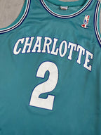 Larry Johnson #2 - Charlotte Hornets Away 1991-1996 - Champion (L) - Maillot NBA Champion